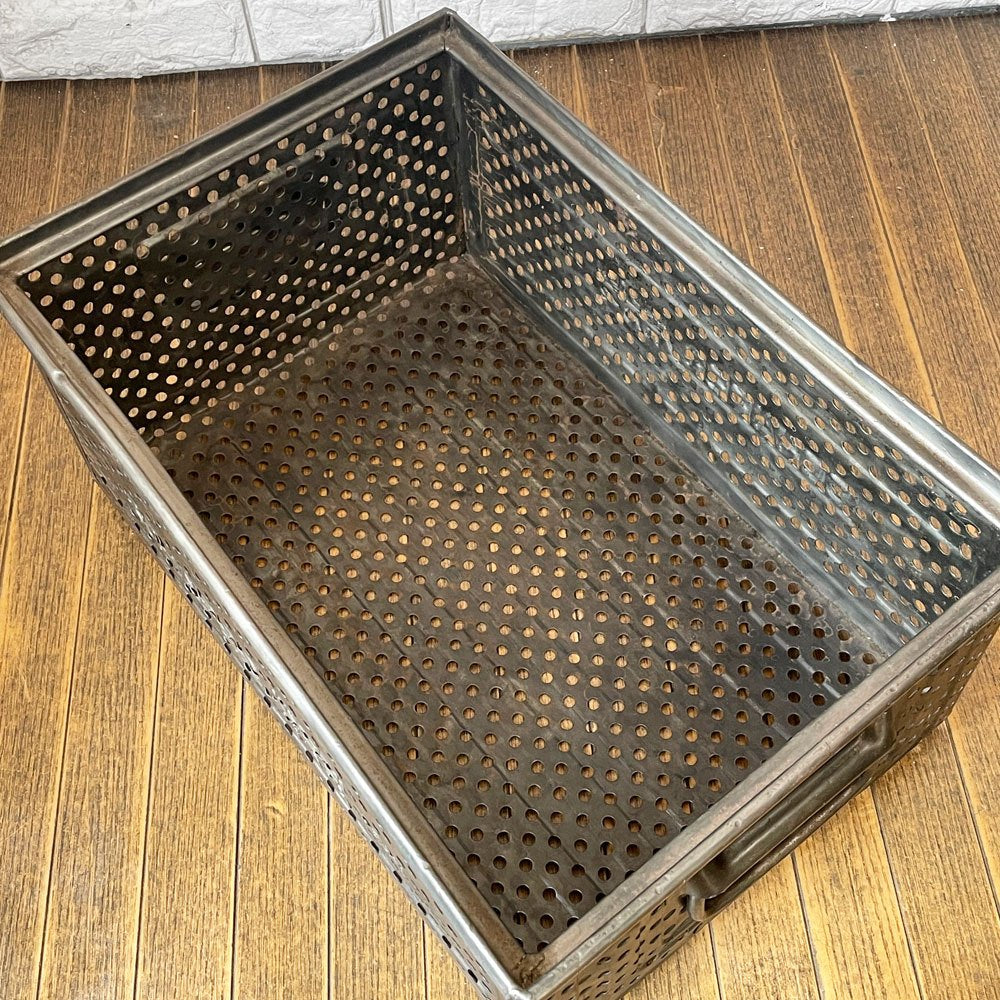 SCHAFER スタッキング ストレージボックス パンチングメタル インダストリアル ドイツビンテージ C ◎