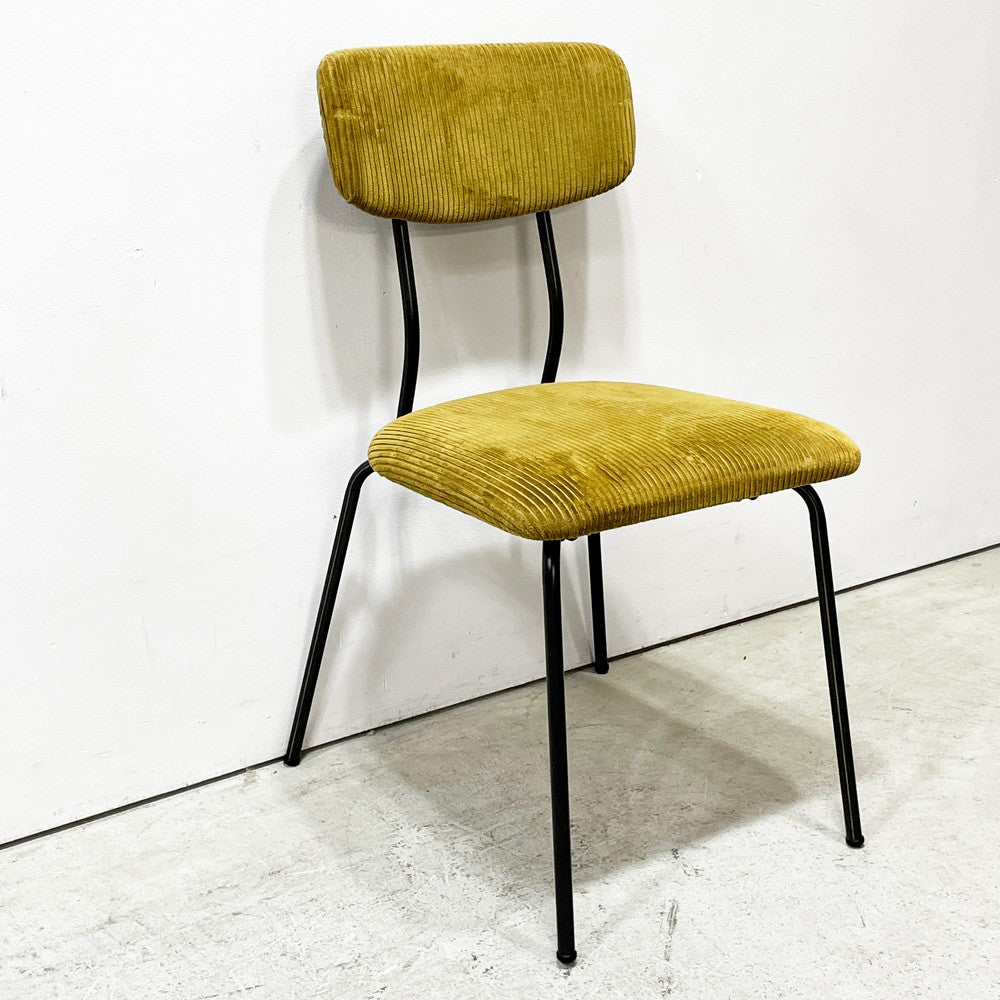ジャーナルスタンダードファニチャー journal standard Furniture j.s.F ヘンリー HENRY ダイニングチェア サイドチェア コーデュロイ ファブリック アイアン 廃番 A ●