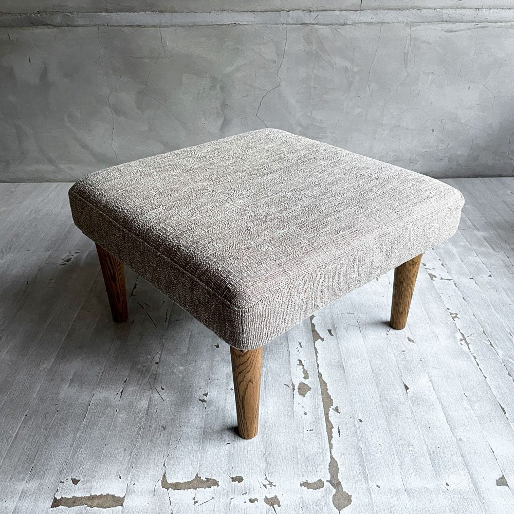 モモナチュラル Momo Natural デイオットマン DAY OTTOMAN Sサイズ オーク材 ファブリック ベージュ系 カバーリング 参考定価￥31,000～ ♪