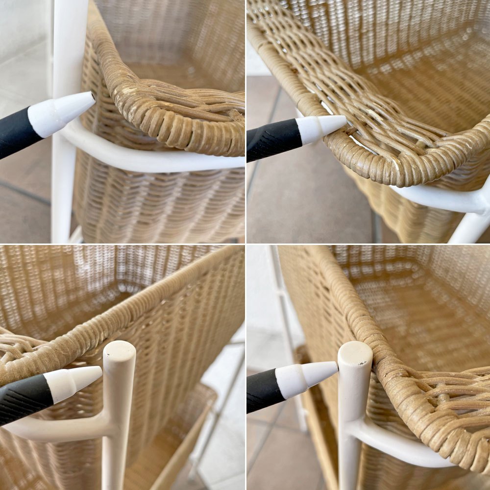 イデー IDEE ワラビー WALLABY バスケットスタンド BASKET STAND ラタン スチール ホワイト ◇