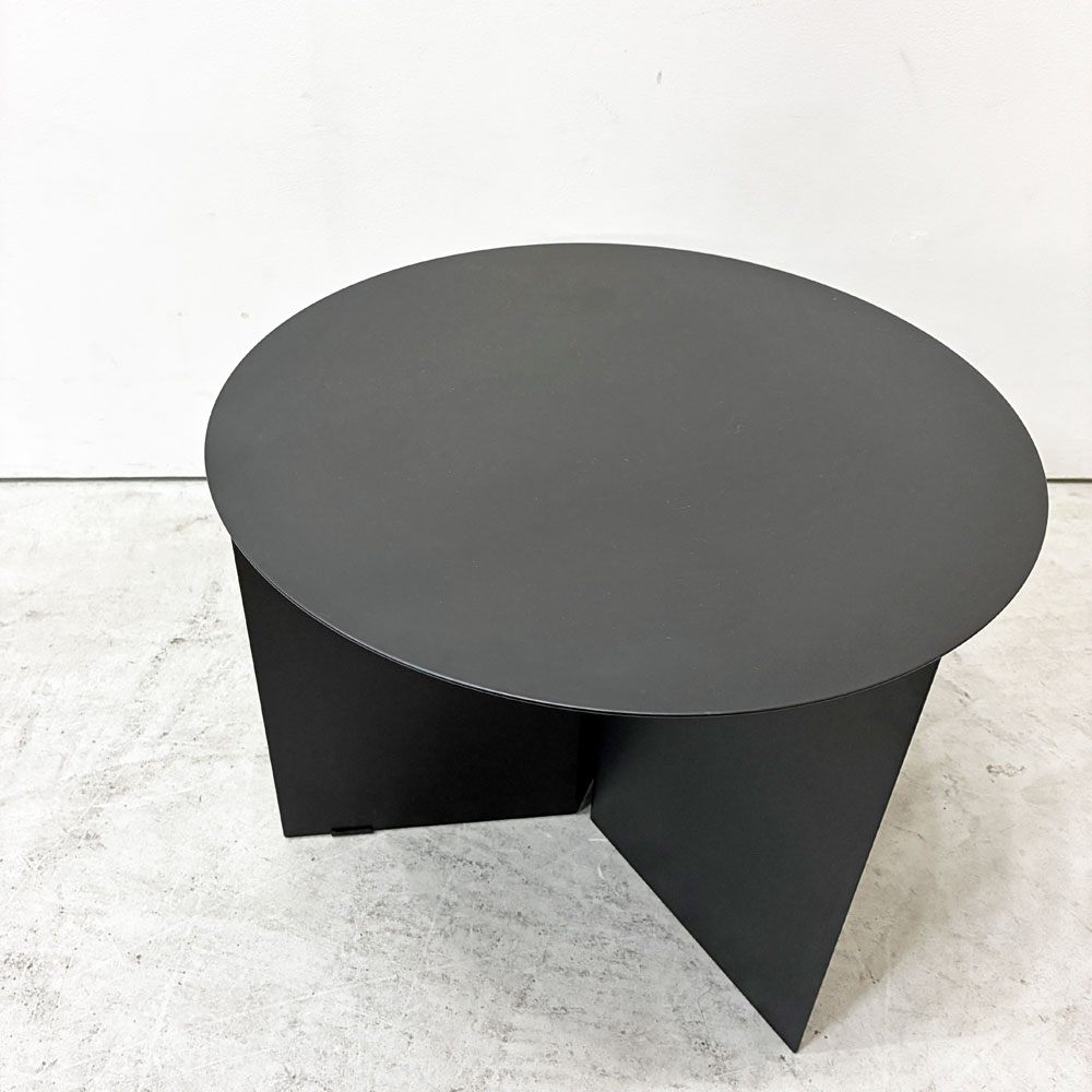 ヘイ HAY スリットテーブル SLIT TABLE XL サイドテーブル ローテーブル ラウンド Φ45cm スチール ブラック 北欧 デンマーク モダン A ●