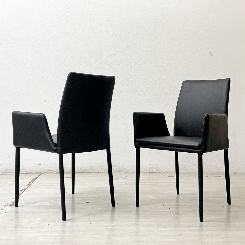 アビタスタイル AbitaStyle アマンダ Amanda アームチェア ダイニングチェア リサイクルレザー モダンデザイン B ●