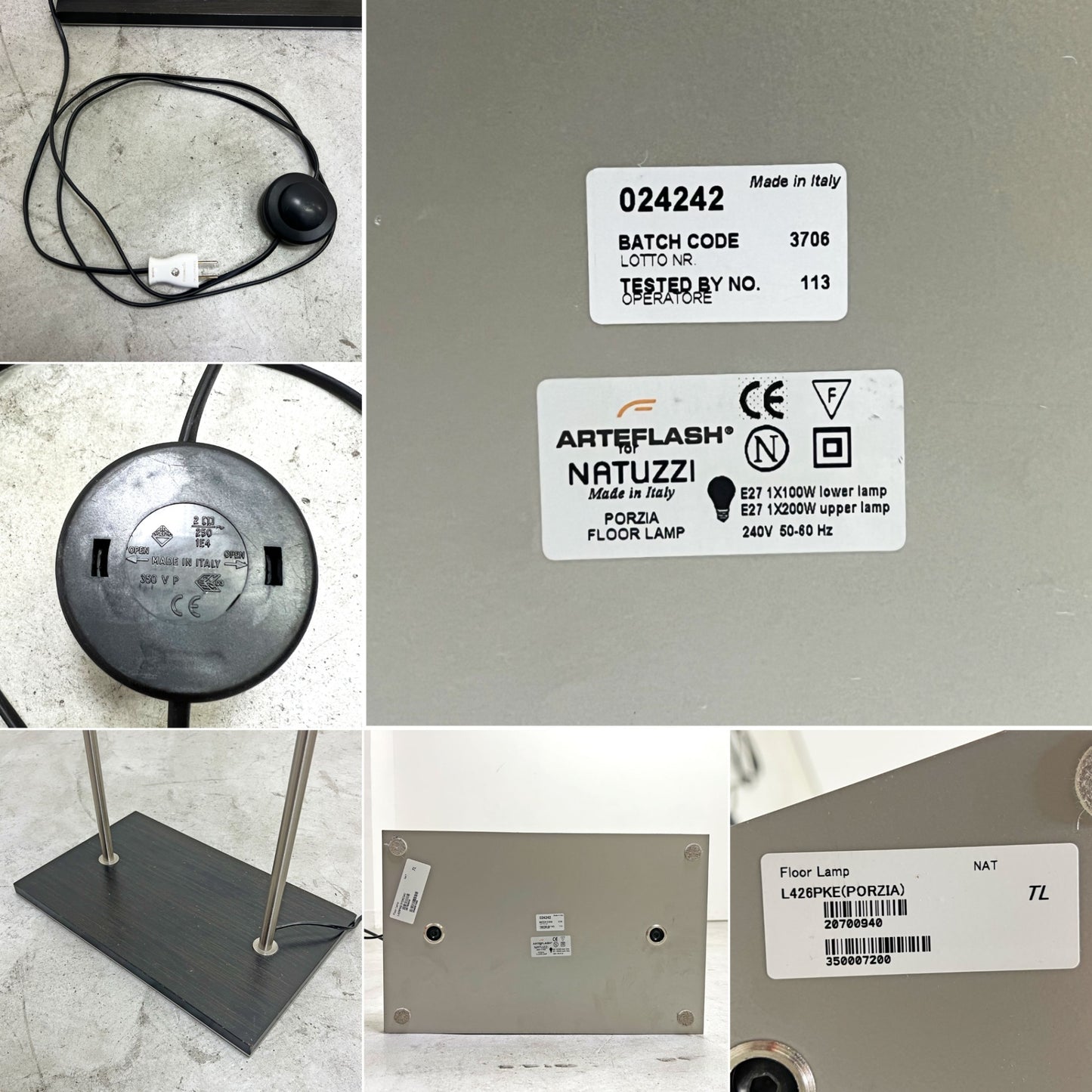 ナツッジ NATUZZI PORZIA フロアランプ スタンドライト 2灯 イタリア 和モダン イタリアンモダン E26 ●