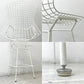 ノル Knoll Counter Height Stool カウンター ハイスツール ワイヤーチェア ホワイト ハリー・ベルトイア ミッドセンチュリー シートパッド付き ビンテージ ●