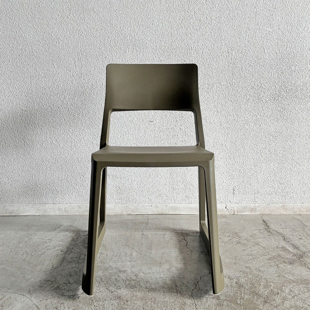 ヴィトラ Vitra ティプトン Tip Ton ワークチェア ダイニングチェア デスクチェア オリーブ スタッキング チルト機能 現行定価￥47,300- 未使用保管品 C 〓