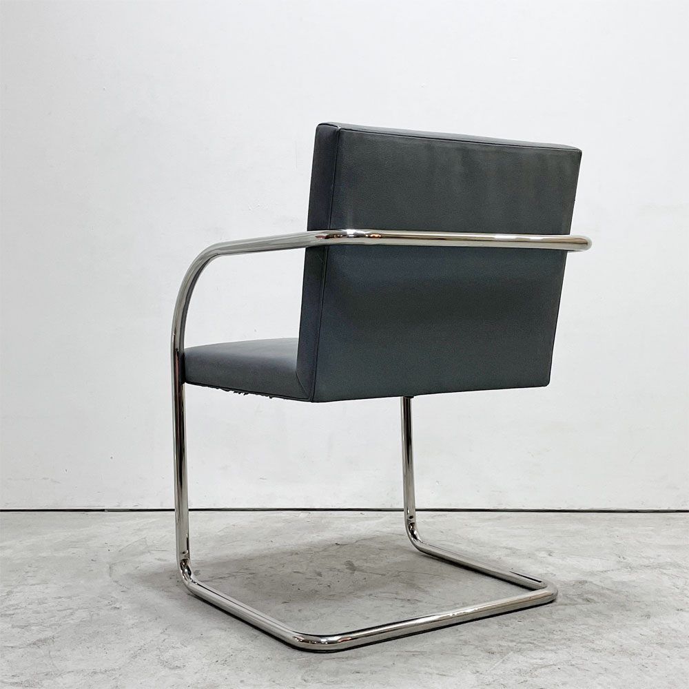 ノル ノール Knoll ブルーノ brno アームチェア チューブラー 合皮レザー グレー系カラー ミースファンデルローエ カンチレバー B ●