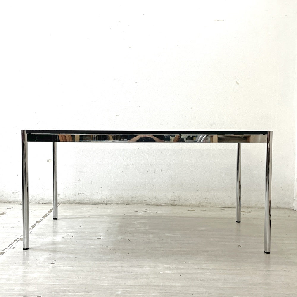 USMモジュラーファニチャー USM Haller USMハラーテーブル ワーキングデスク ダイニングテーブル W150×D75×H74cm アジャスター パールグレーラミネート(ホワイト) 高さ調整機能付 A ●