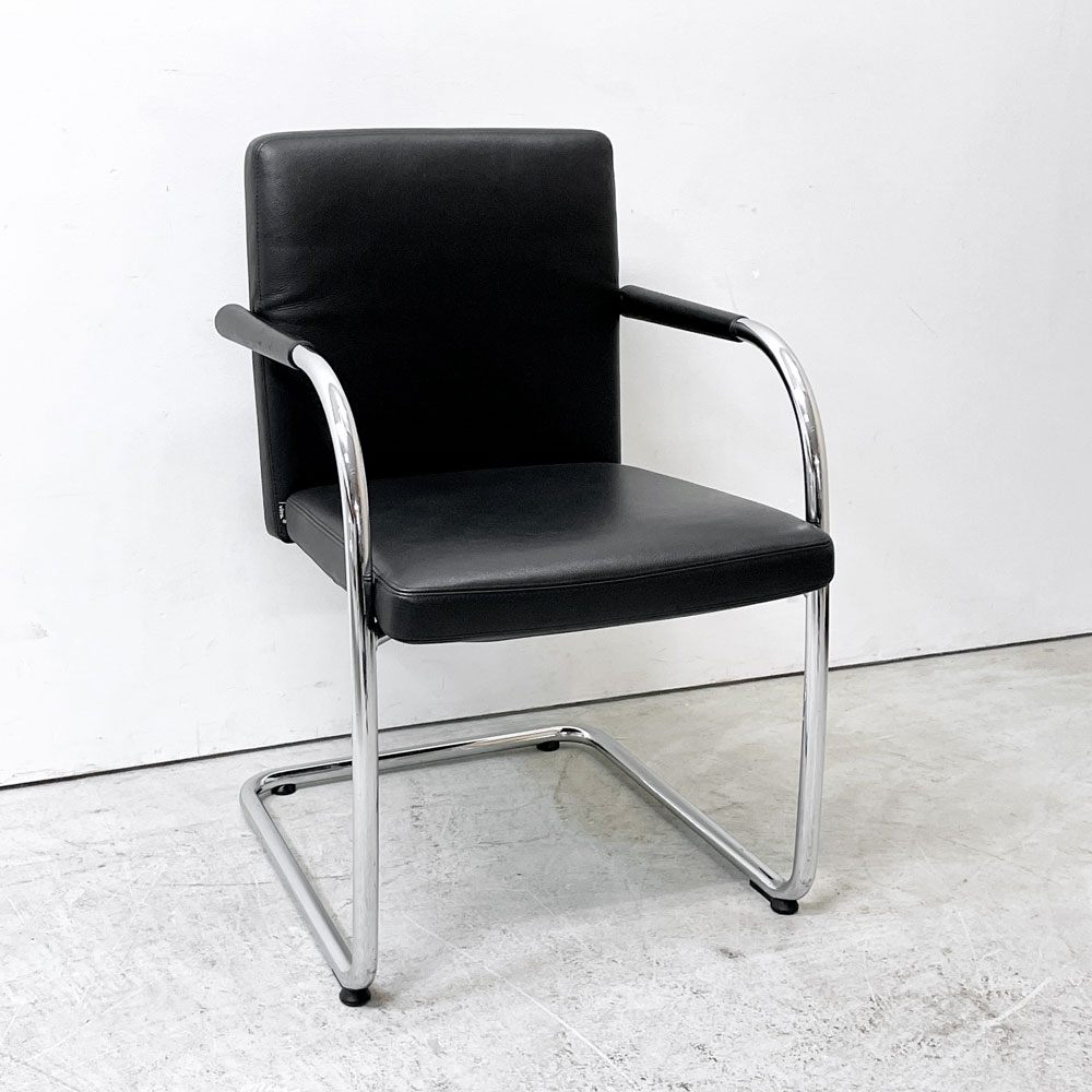 ヴィトラ vitra ビザソフト Visasoft アームチェア ミーティングチェア カンティレバー 本革 アントニオ・チッテリオ モダンデザイン B ●