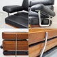 ハーマンミラー Herman Miller イームズソファ Eames Sofa 3シーター ウォールナット材 レザー ブラック C&R. イームズ ミッドセンチュリー ●