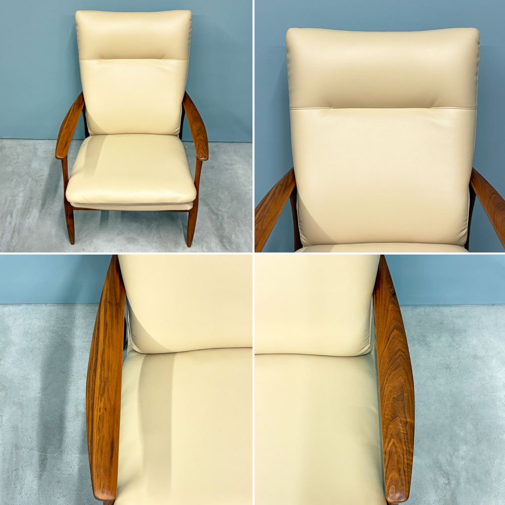 冨士ファニチア FUJI FURNITURE ミーサ Mysa リクライニングチェア ラウンジチェア ウォールナット無垢材 北欧デザイン ◎