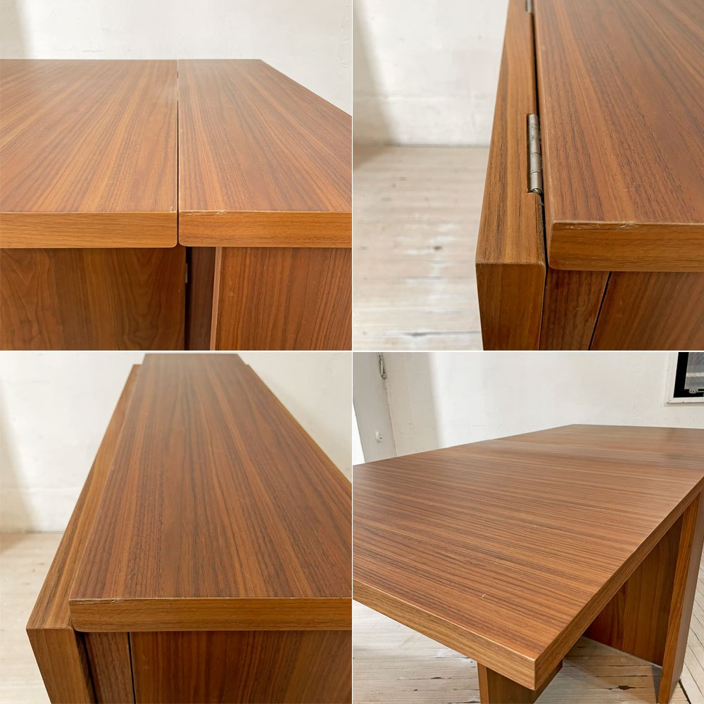 モーダエンカーサ moda en casa 2+2 table バタフライ ダイニングテーブル ウォールナット w160cm 拡張天板 シンプルモダン 廃盤 ★