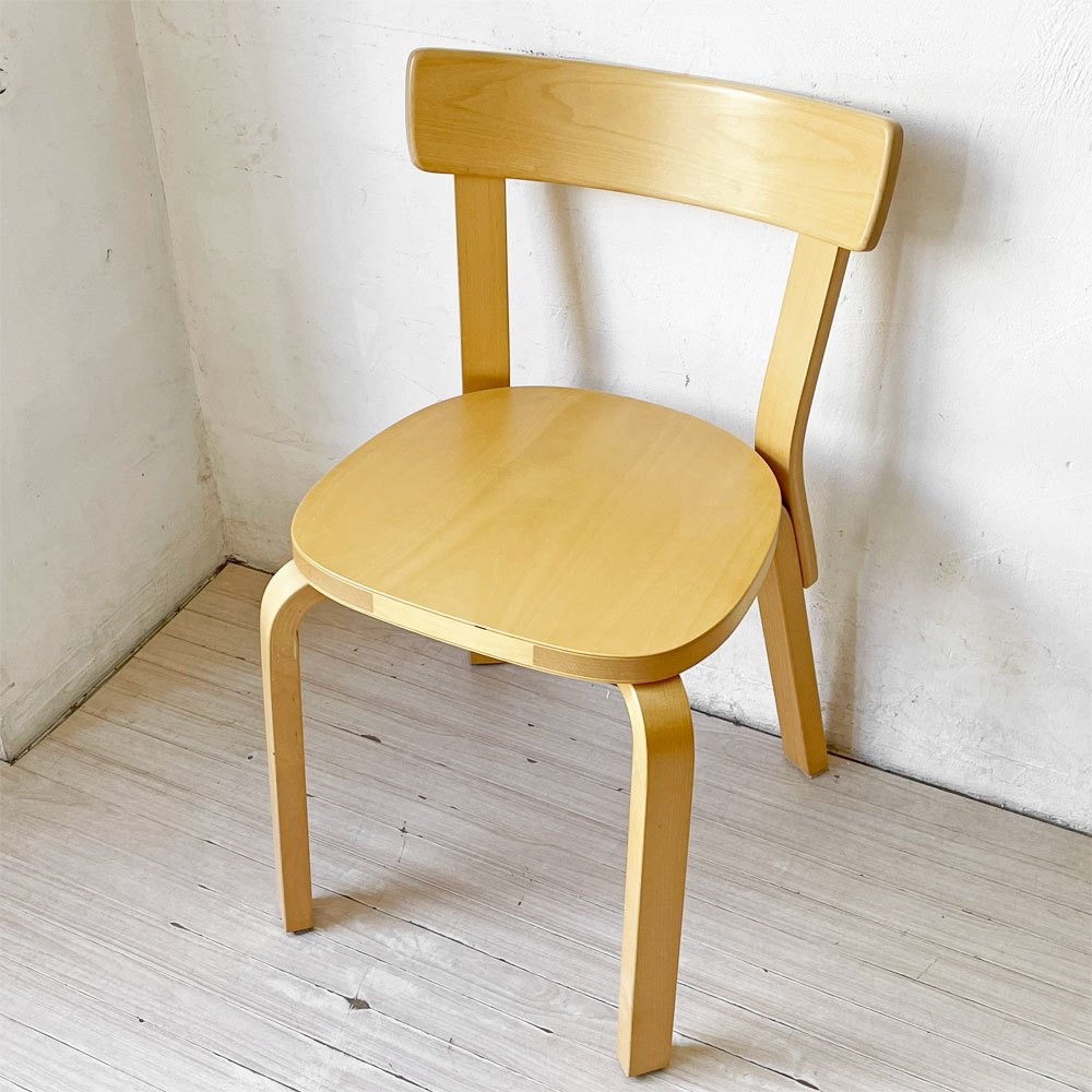 アルテック artek チェア69 Chair69 ダイニングチェア ナチュラルラッカー アルヴァ・アアルト Alva Aalto フィンランド 北欧家具 B ★