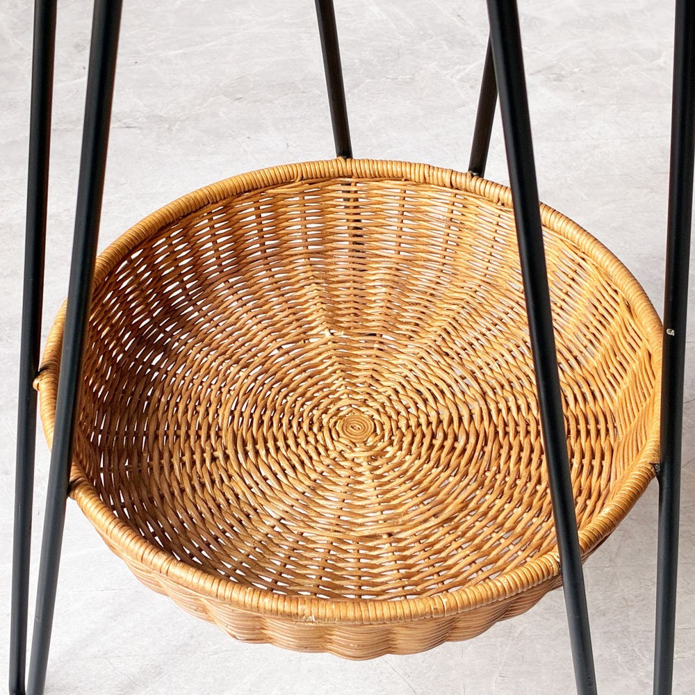 イデー IDEE ワラビー WALLABY SIDE TABLE サイドテーブル ラタン スチール ブラック ナチュラルデザイン ★