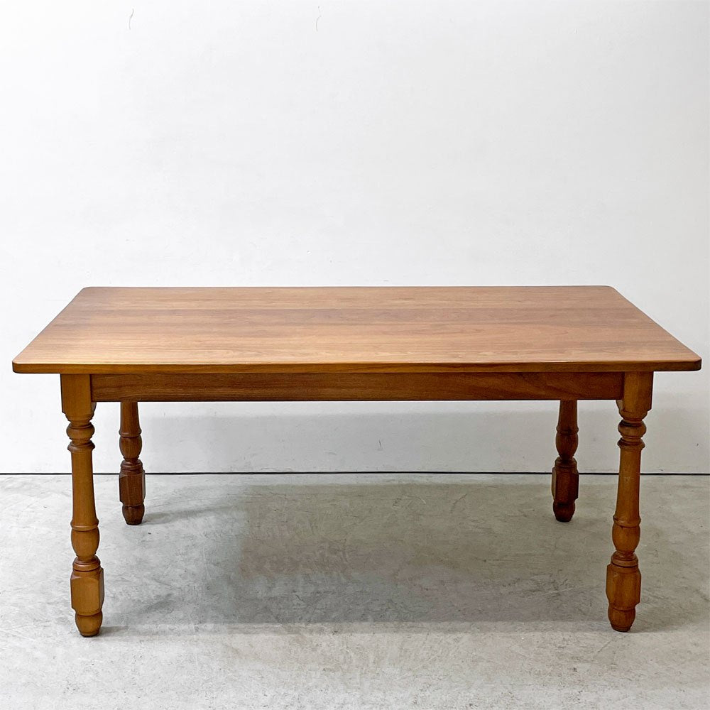 ノックオンウッド Knock on wood コロニアルシリーズ ダイニングテーブル W160cm ウォールナット無垢材 アーリーアメリカン クラシカルデザイン 特注 オーダー仕様 ●