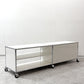 ユーエスエムハラー USM Haller モジュラーファニチャー Modular Furniture テレビボード ピュアホワイト2列1段 ドロップダウン キャスター ●