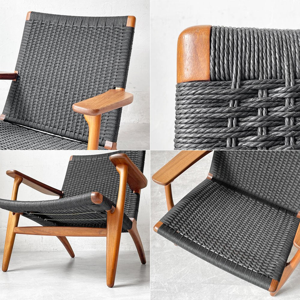 カールハンセン＆サン Carl Hansen & Son CH25 イージーチェア ラウンジチェア ウォールナット材 ブラックペーパーコード ハンス・J・ウェグナー デンマーク 北欧家具 ★
