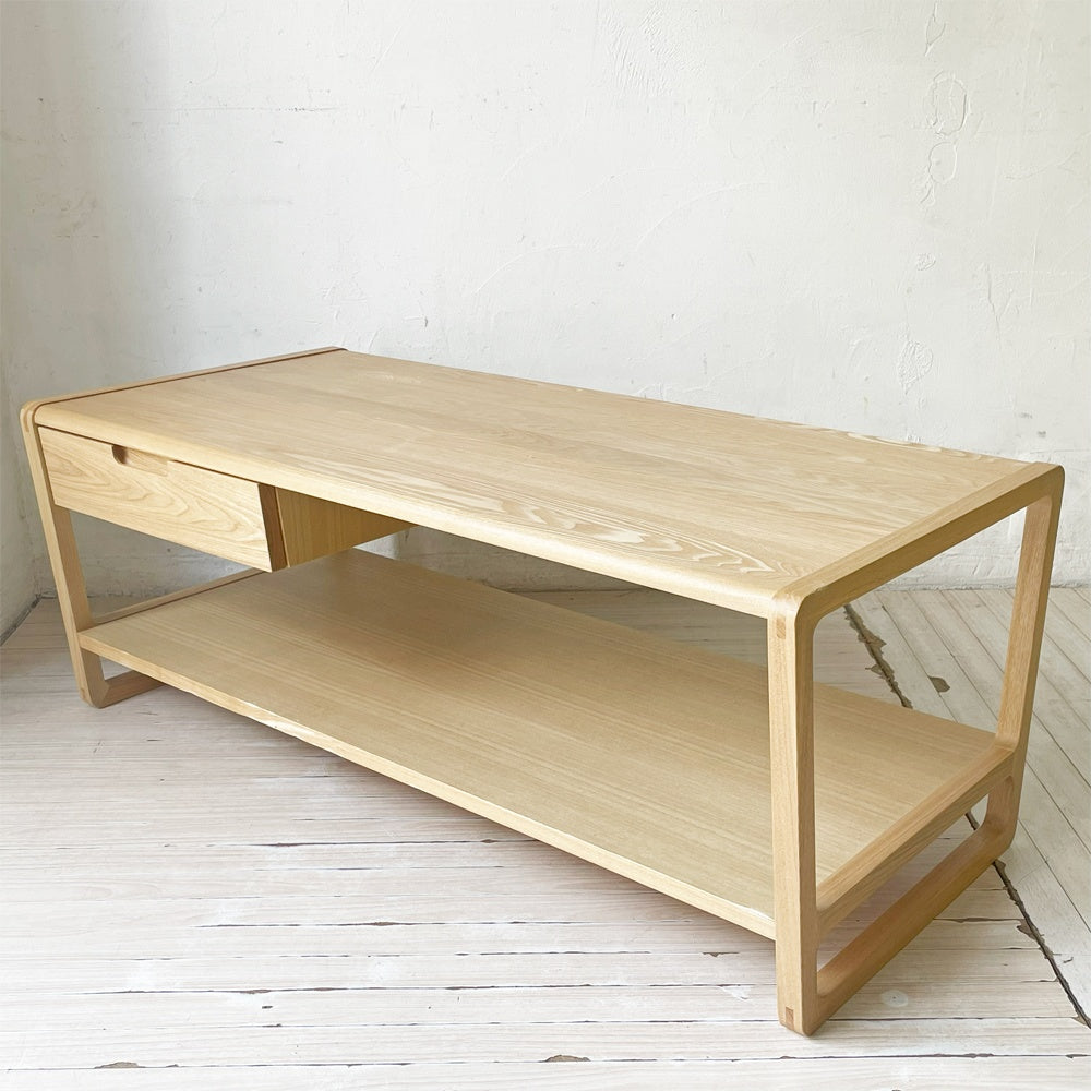 リラックスフォーム RELAX FORM クラム センターテーブル CLAM CENTER TABLE タモ材 W105cm 定価￥44,000- ★