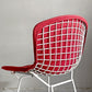ノル Knoll 420 サイドチェア ワイヤーチェア ダイニングチェア ホワイト × レッド ファブリック フルカバー仕様 ハリー・ベルトイア ミッドセンチュリー ビンテージ ■