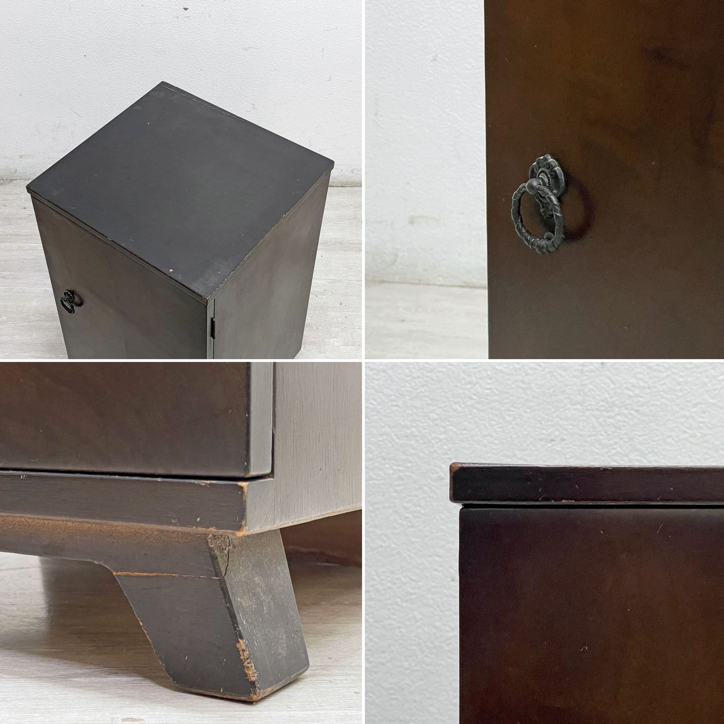 ビンテージ Vintage 木製 レコードキャビネット ラック 木味 小型収納 昭和レトロ ●