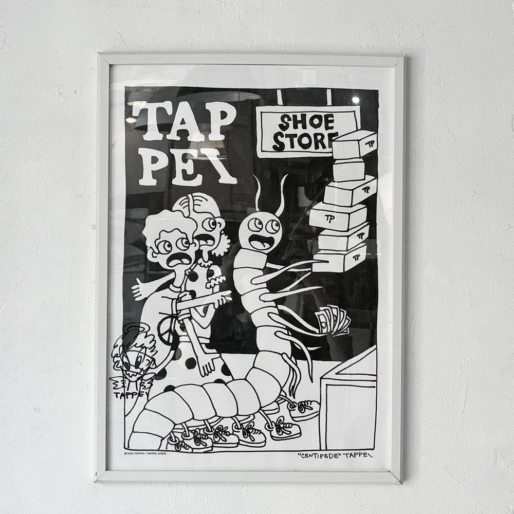 タッペイ TAPPEI JODAI CENTIPEDE グラフィックポスター サイン入り 44×62㎝ フレーム入り アクリル アート ★