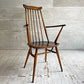 アーコール Ercol ゴールドスミス ダイニングチェア アームチェア コロニアル ハイバック エルム材 ダークブラウン UKビンテージ 英国 ♪