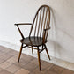 アーコール Ercol クエーカーチェア アームチェア ハイバック オールドコロニアル ブラウン エルム材 × ビーチ材 UKビンテージ 英国家具 ◇