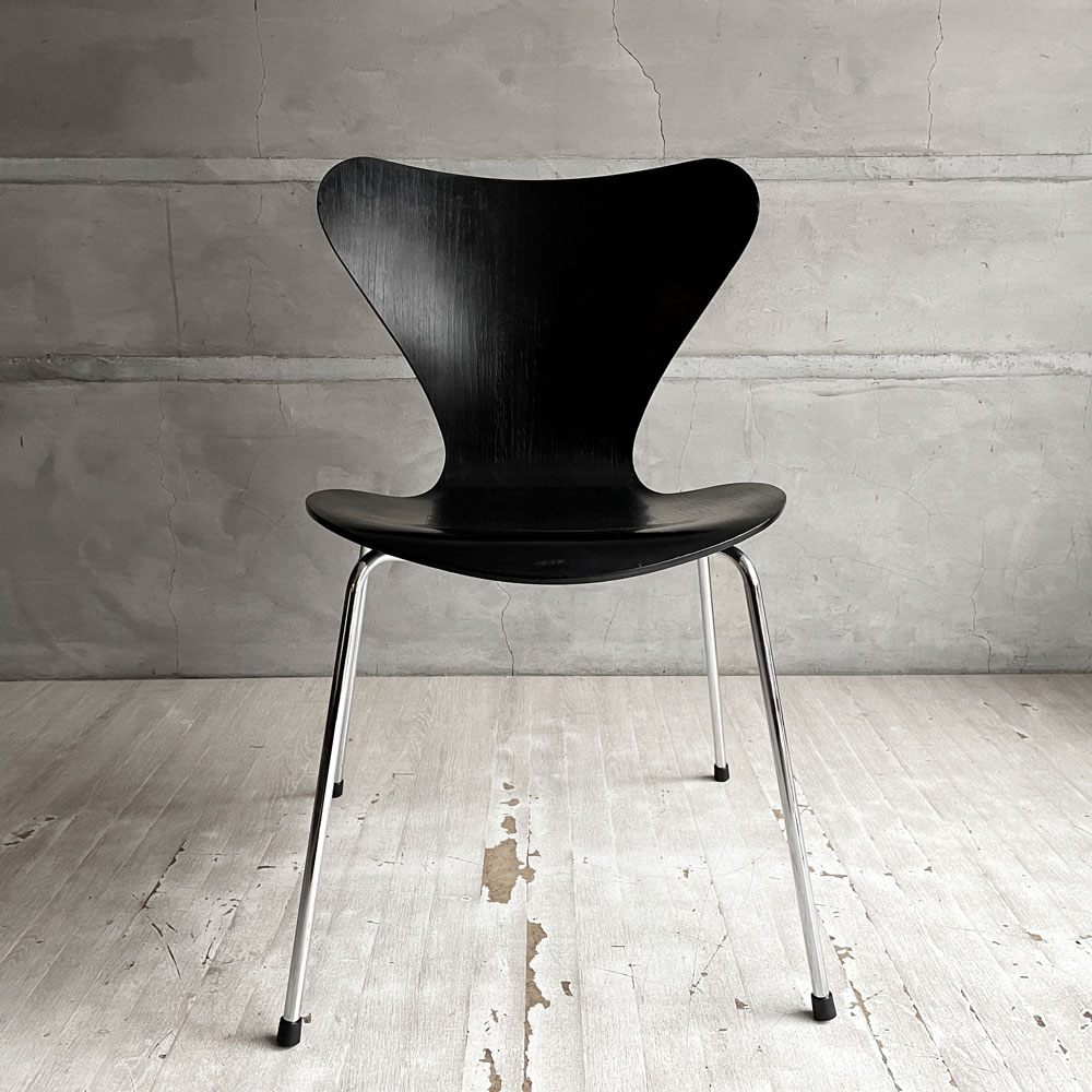 フリッツハンセン Fritz Hansen 3107 セブンチェア カラードアッシュ ブラック 80's ビンテージ vintage アルネ・ヤコブセン デンマーク B ♪