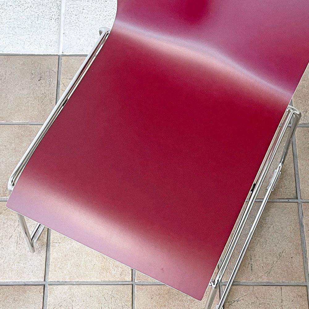 エンゲルブレヒト Engelbrechts チャリック CHAIRIK 107 ダイニングチェア スタッキング そり足 ボルドー 未使用品 デンマーク B ◇