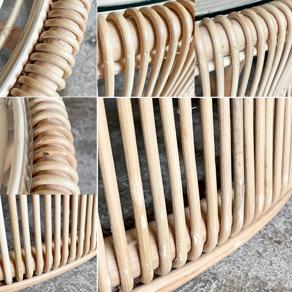 サンフラワーラタン Sunflower Rattan ブリーズ BREEZE ラタン ローテーブル T280ND ガラス天板 Φ71cm ナチュラル アジアンテイスト 籐家具 ■