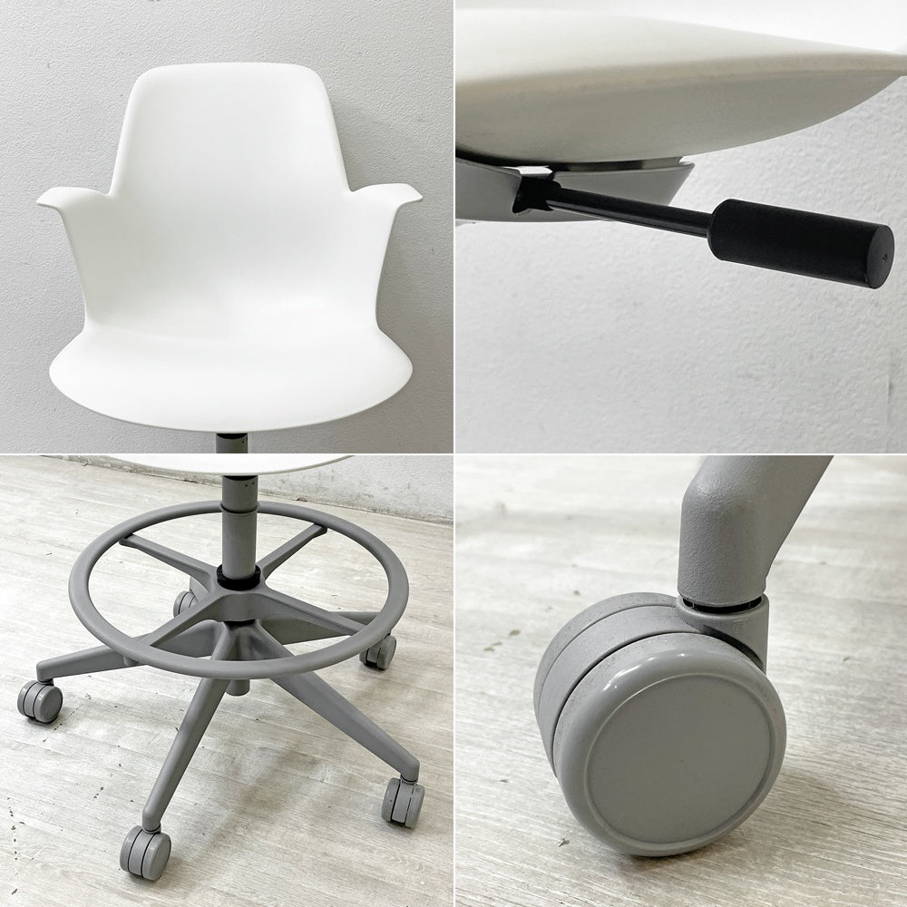 スチールケース Steelcase ノード ファイブスター スツール Node FIVE-STAR STOOL ハイスツール 製図チェア キャスター オフィス 定価約87,000円 B ●