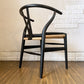 カールハンセン＆サン Carl Hansen & Son CH24 Yチェア ブラックラッカー × ペーパーコード オーク材 レザークッション付属 座面高43cm ハンス・J・ウェグナー 北欧 デンマーク ◎