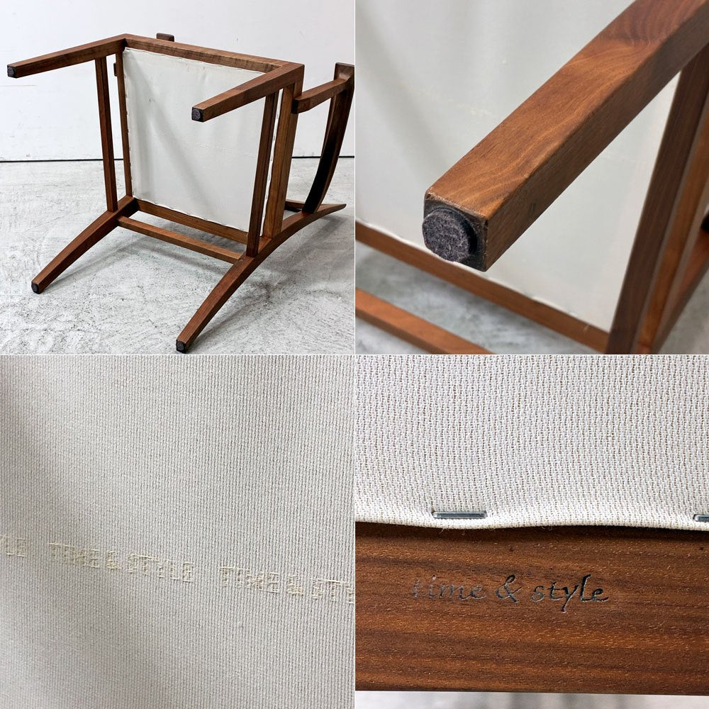 タイム&スタイル Time&Style チャーリー CHARLIE アームチェア ダイニングチェア ウォールナット無垢材 レザーシート 本革 モダンデザイン 廃番 A ●
