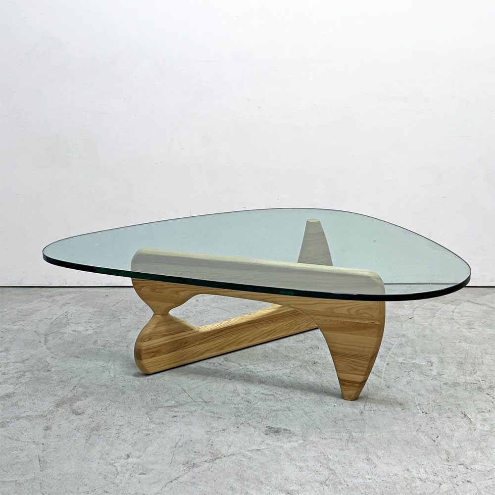 イサムノグチ Isamu Noguchi コーヒーテーブル Coffee Table ガラス天板 厚19mm リプロダクト品 デザイナーズ家具 名作 ●