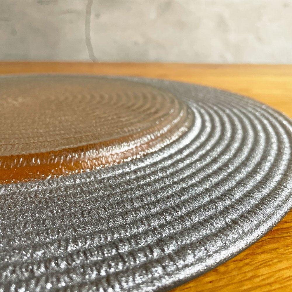 イヴヴ IVV ヘリックス HELIX プレート メインプレート 大皿 34.5cm 5枚セット イタリア チャージャープレート ガラス ハンドメイド レッド イエロー シルバー ♪