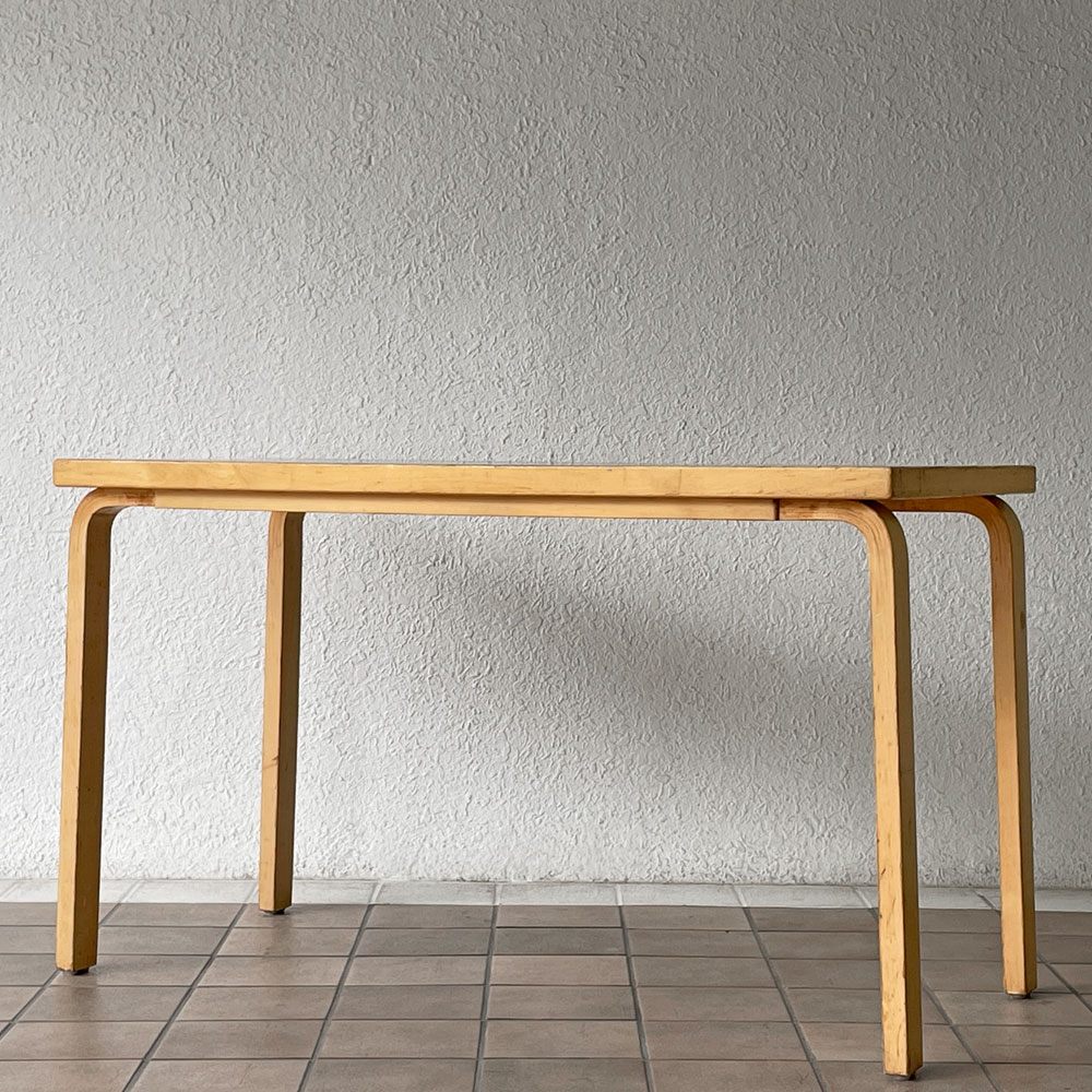 アルテック artek テーブル 80A TABLE 80A ダイニングテーブル デスク ブラックリノリウム ビンテージ アルヴァ・アアルト フィンランド 北欧 ビンテージ ◇