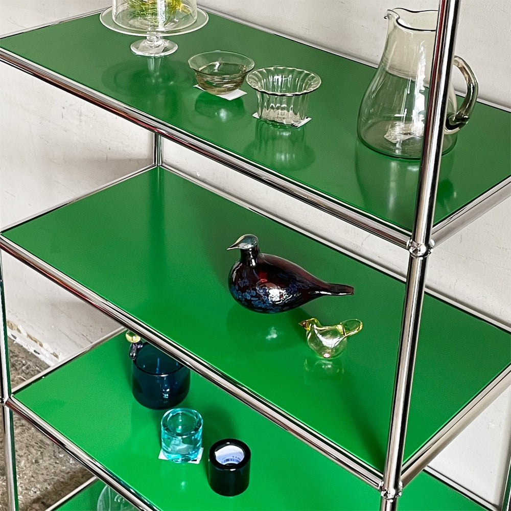 ユーエスエムハラー USMハラー USM Haller モジュラーファニチャー オープンシェルフ フルオープン 1列4段 USMグリーン スイス モダンデザイン ■