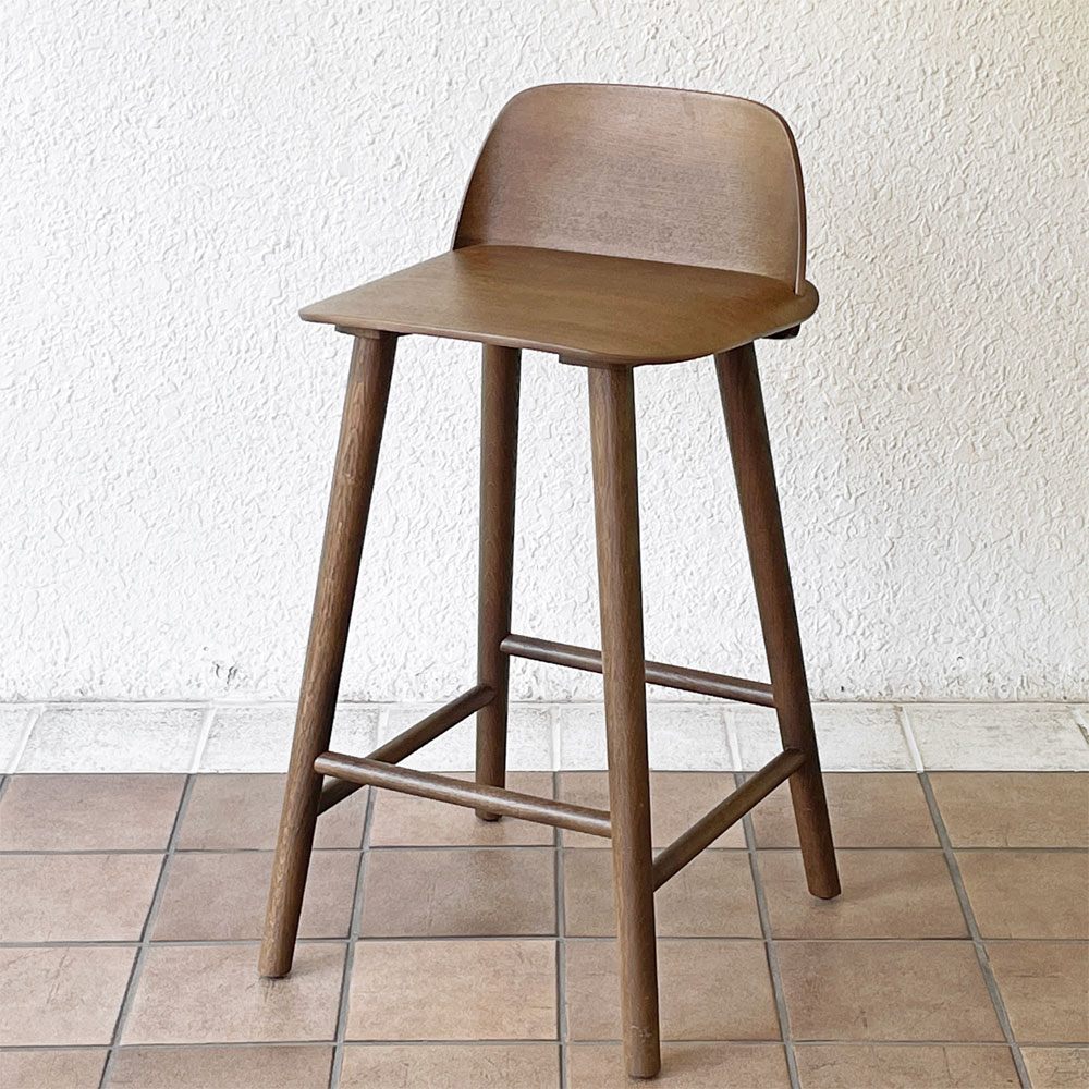 ムート Muuto ナード Nerd カウンターチェア ハイスツール David Geckeler デザイン オーク材 ステインドダークブラウン 北欧家具 ◇
