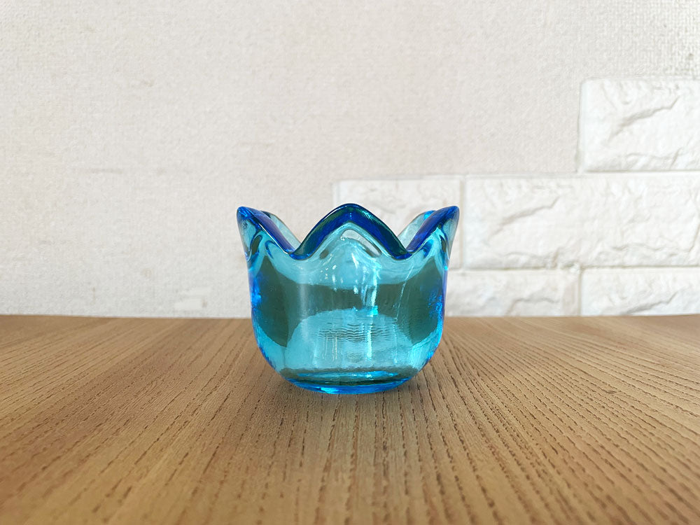 イッタラ iittala チューリップ TULIP ガラスキャンドルホルダー ライトブルー Lサイズ ヨルマ・ヴェンノラ Jorma Vennola フィンランド 北欧雑貨 廃番 ◎