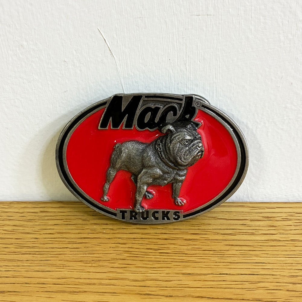 マックトラックス Mack Trucks ブルドッグ ベルトバックル ベルガモットブラスワークス Bergamot Brass Works レッド 1970～1980年代 米国 USビンテージ ●