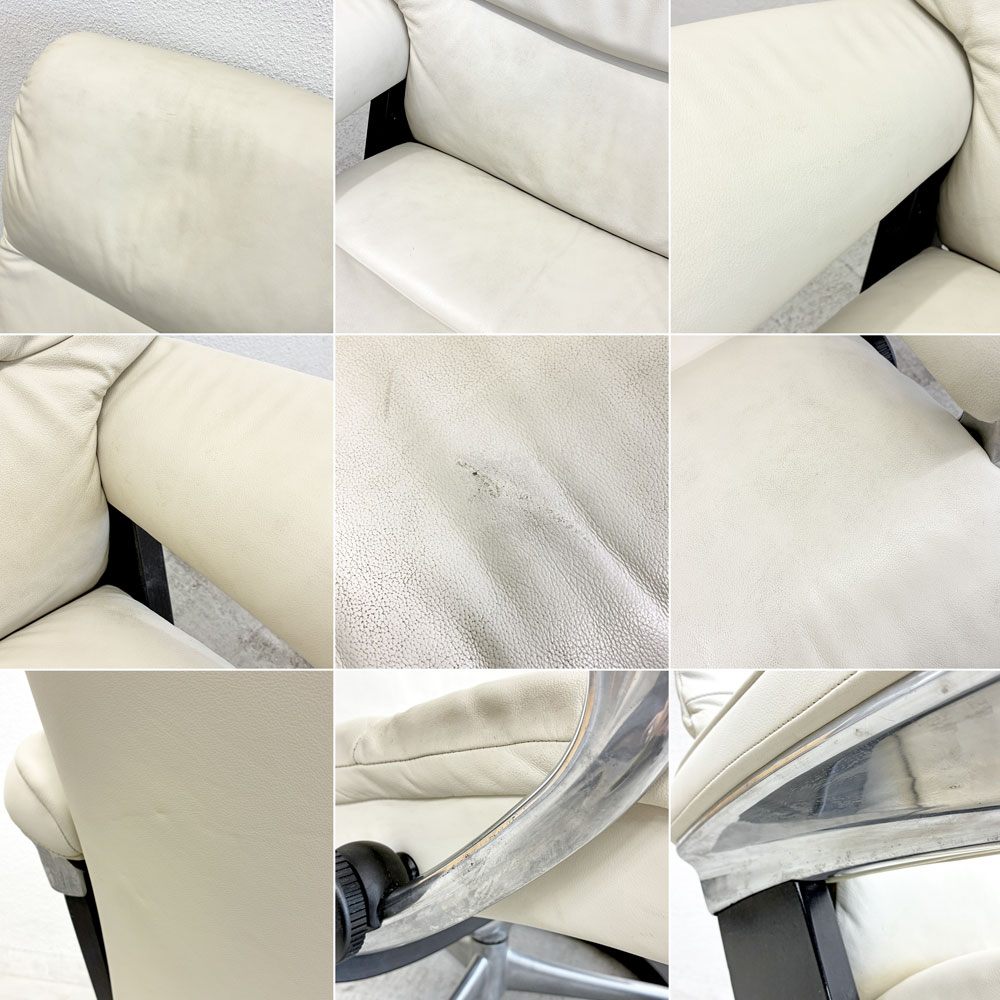 エコーネス EKORNES ビュー View ストレスレスチェア stressless リクライニングチェア シグニチャーベース Mサイズ オットマン付き 牛革 定価513,700円 〓