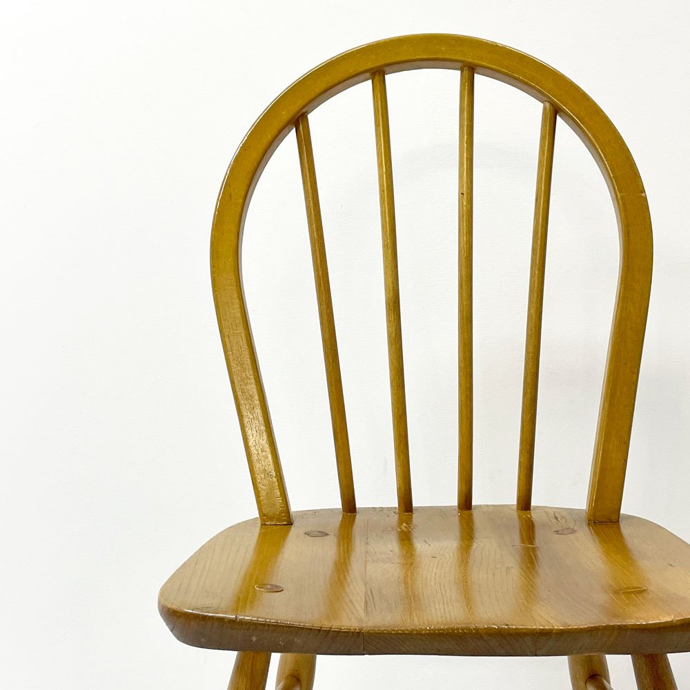 アーコール Ercol フープバックチェア ダイニングチェア スポークバック エルム材 UKビンテージ vintage 英国家具 ●