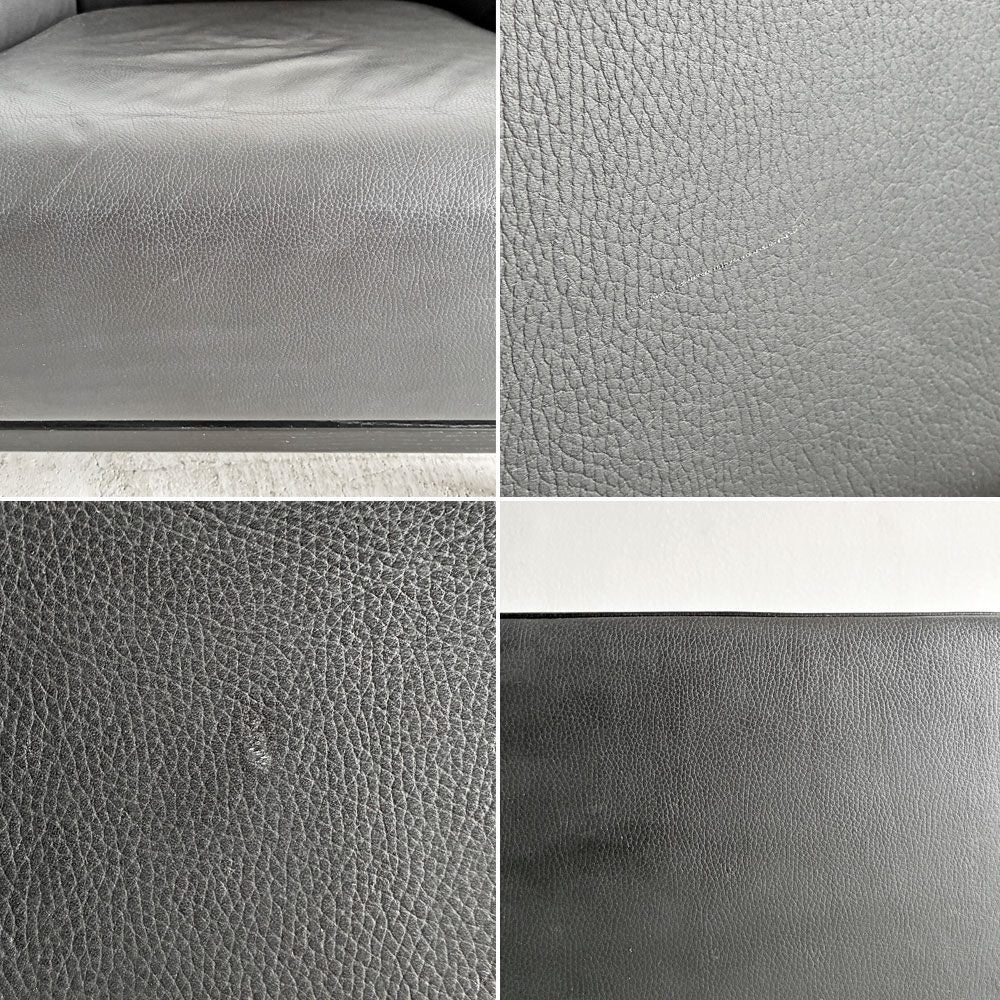 タイム＆スタイル TIME & STYLE エドワード Edward seamless sofa シームレスソファ 1人掛け ラウンジチェア 本革 ブラックレザー タモ材 廃番 B 〓