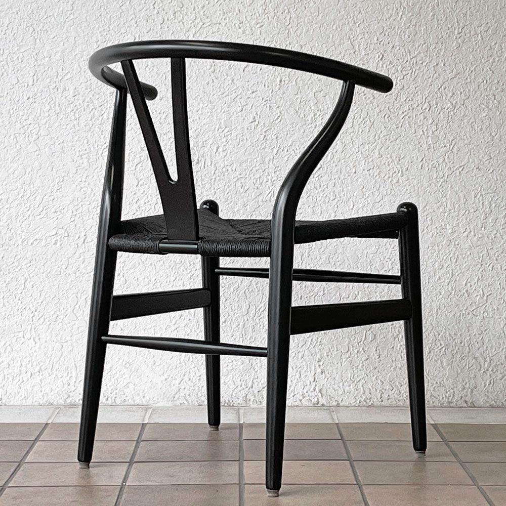 カールハンセン＆サン Carl Hansen & Son CH24 Yチェア ブラックラッカー×ブラックペーパーコード ビーチ材 ハンス・J・ウェグナー デンマーク 北欧家具 ◇