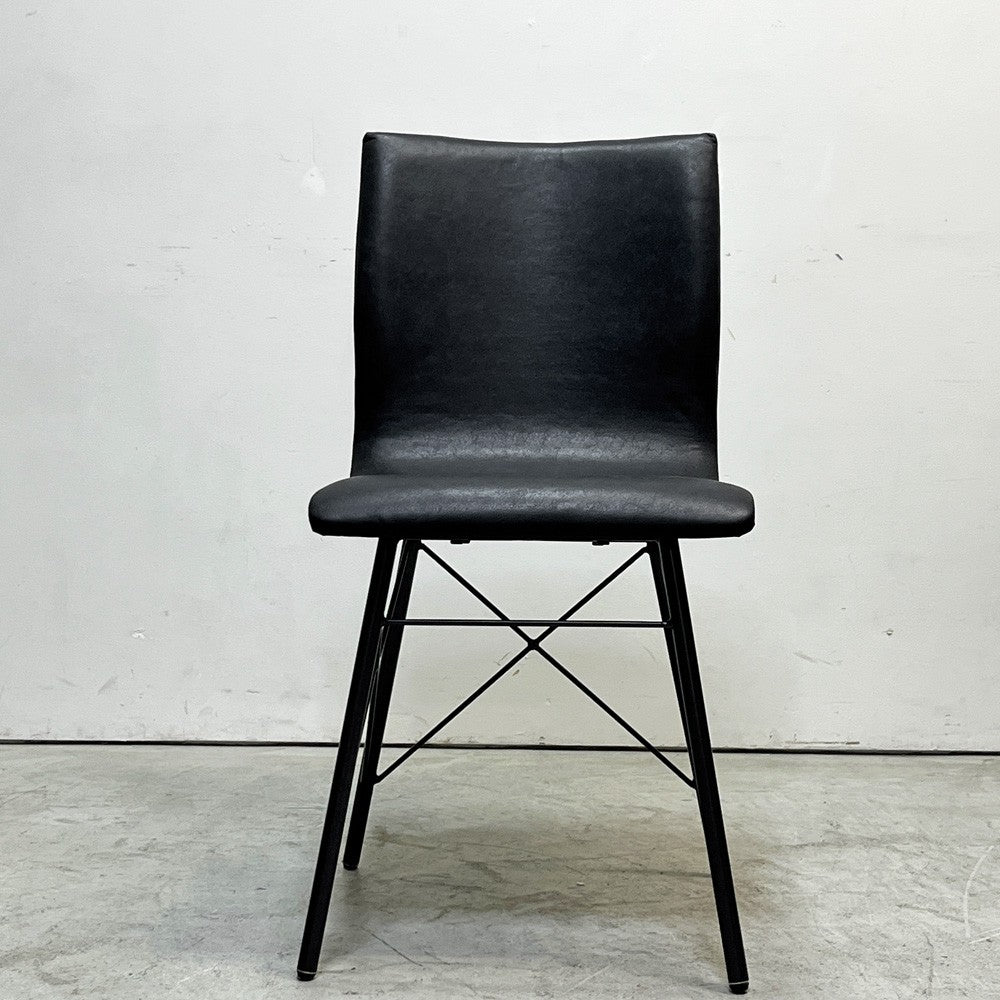 クラッシュゲート CRASH GATE ノットアンティークス Knot antiques CROSSⅢ CHAIR クロスⅢチェア ダイニングチェア RL-27 PVCレザー ブラック 展示品 ●