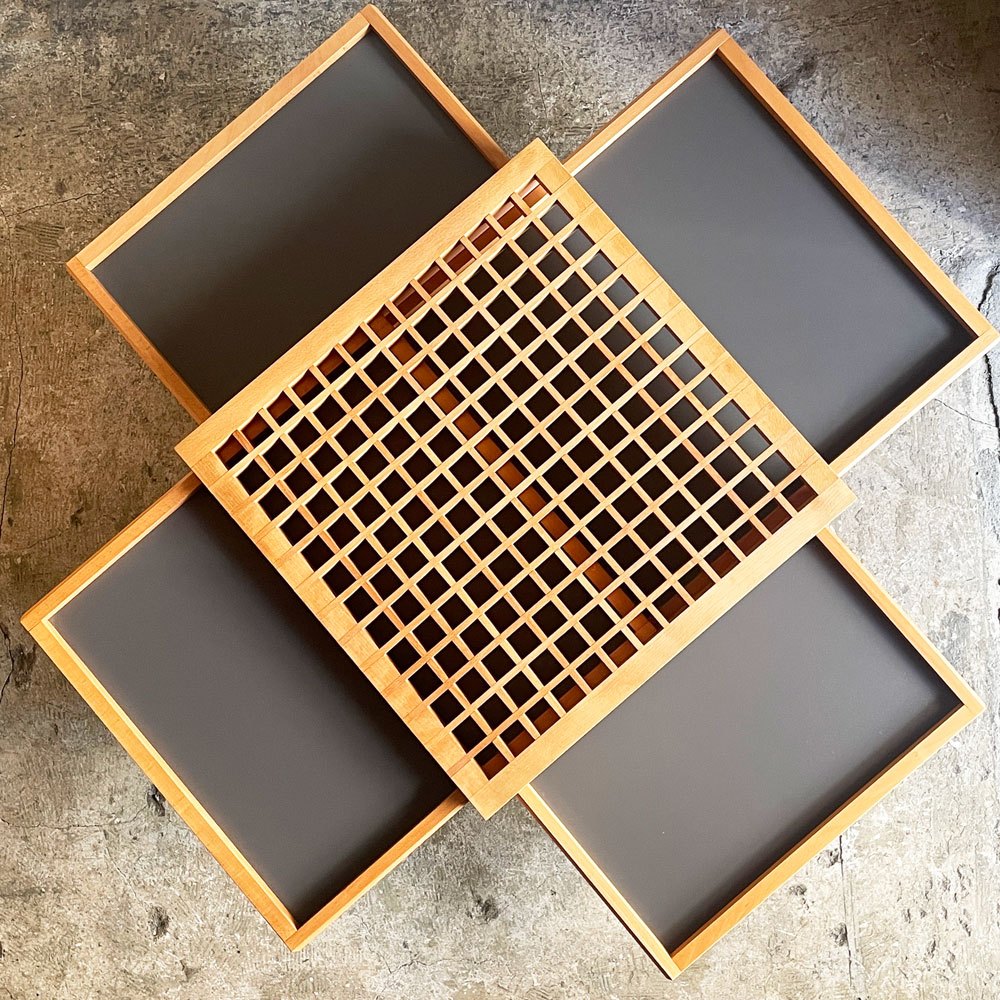 ベラート Bellato テトラテーブル Tetra Table チェリー材 ヴェルナール・ヴューアルヌッソン Bernard Vuarnesson 格子天板 イタリア ■