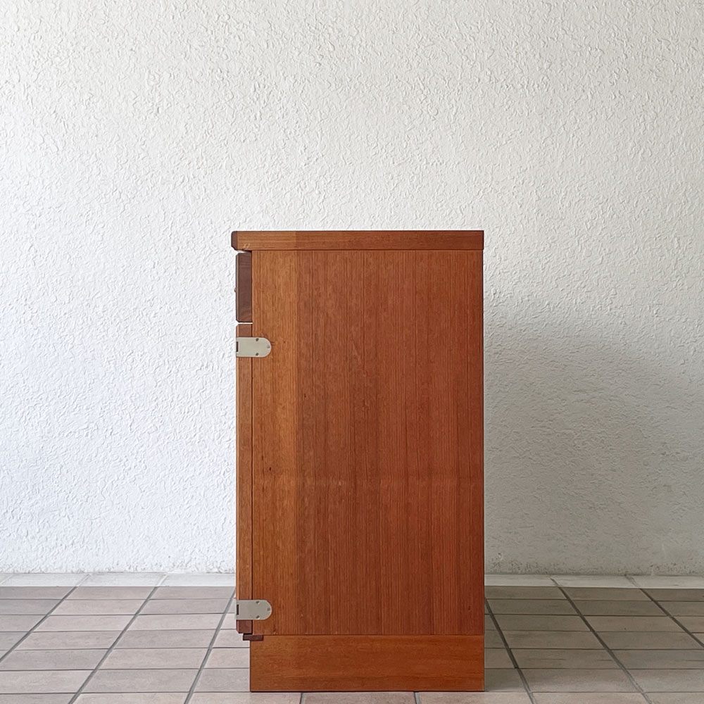 日田工芸 マキシム maxim ビンテージ チーク材 サイドボード キャビネット 抽斗3杯 キッチンボード キッチンカウンター 北欧スタイル ◇