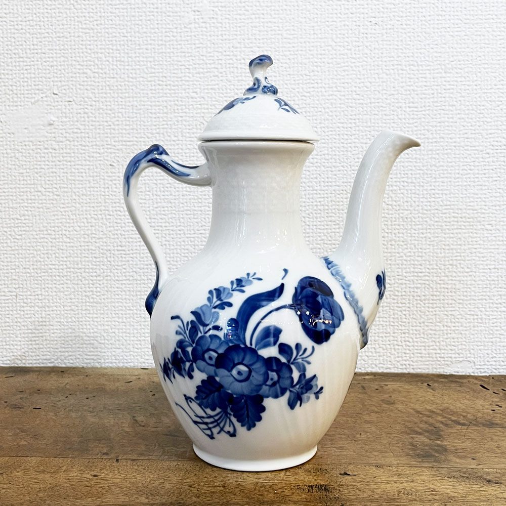 ロイヤルコペンハーゲン ROYAL COPENHAGEN ブルーフラワー Blue Flower カーブ Curved コーヒーポット デンマーク 北欧食器 廃番 ◎