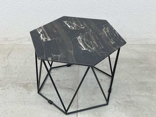 アルモニア ARMONIA 美品 トリアス Trias マーブル センターテーブル 大理石天板 ヘキサゴン 六角形 サイドテーブル 定価￥39,900- 〓