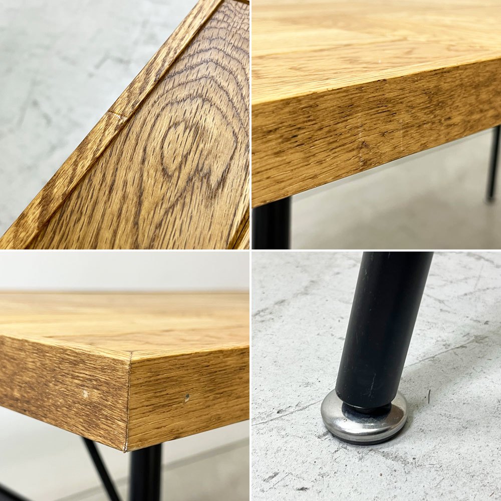 モモナチュラル MOMO Natural ダイニングテーブル PARQUET TOP オーク材 W142cm ISO STEEL LEG ナチュラルモダン ●