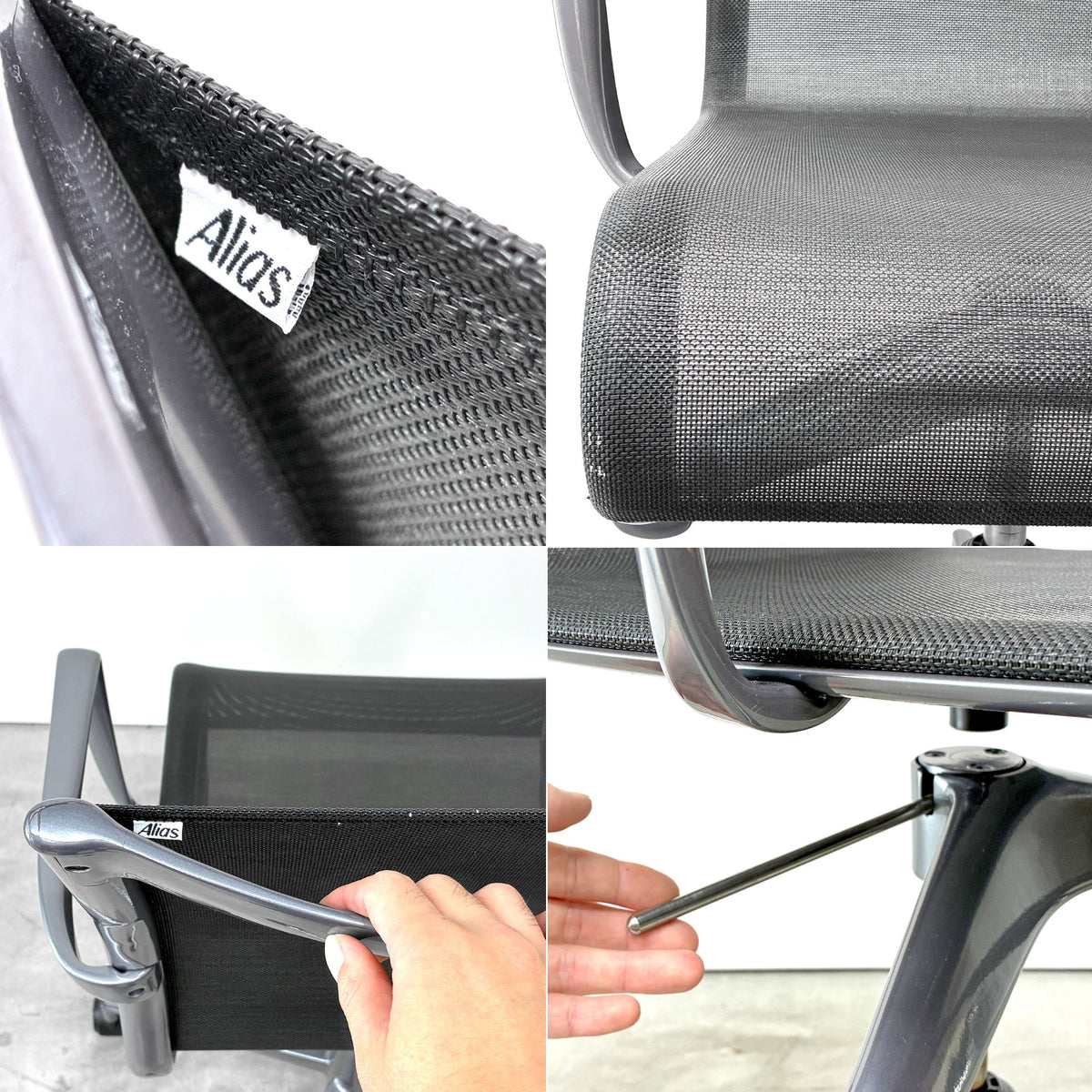 アリアス Alias 434 ローリングフレーム ROLLINGFRAME アームチェア オフィスチェア グラファイトグレー 昇降 アルベルト・メダ Cassina ixc.取扱 ◎